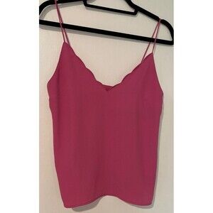 TOPSHOP Hot Pink Scallop Hem Cami Top Size 4 Womens